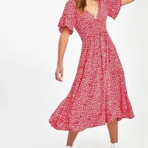 Free People In Full Bloom Red Maxi Dress - gently used